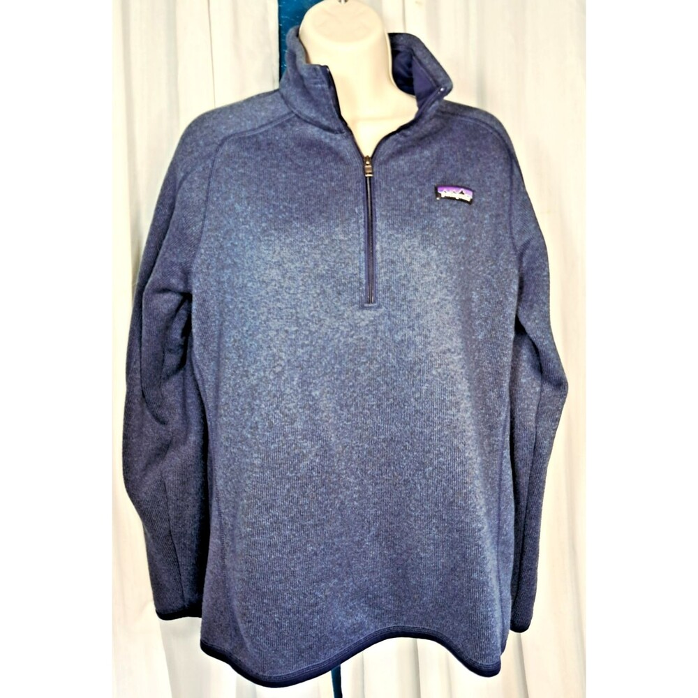 Large Patagonia Better Sweater 1/4 Zip Pullover Womens  Navy Blue Fleece Jacket